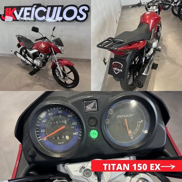 Honda Titan 150 EX vermelha na loja JK Veículos